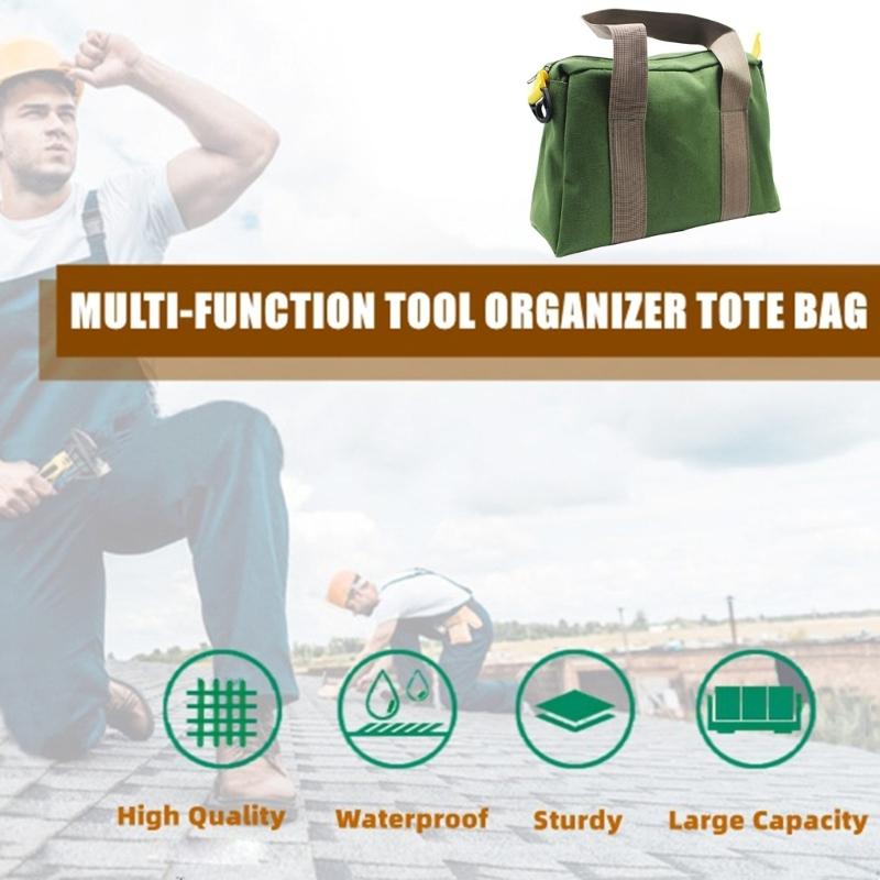 Mehrzweck Canvas Werkzeugorganisator Weite Öffnung Wasserdichtes Gewebe Große Kapazität Organizer Handtasche