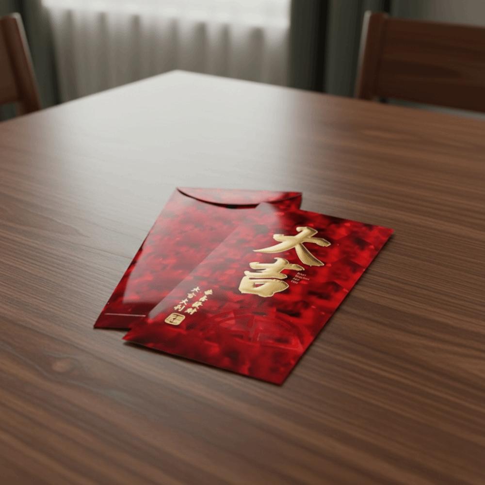 6PCS/SET Thickened New Year Red Envelopes Bronzing Good Lucky Red Packets  New Year Greetings