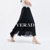YERAD Irregular Hem Sheer A-line Midi Skirt