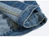 Plus Size Men's Korean Style Embroidered Denim Vest - Trendy Slim Fit Casual Shoulder Cape.