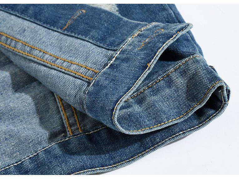 Plus Size Men's Korean Style Embroidered Denim Vest - Trendy Slim Fit Casual Shoulder Cape.