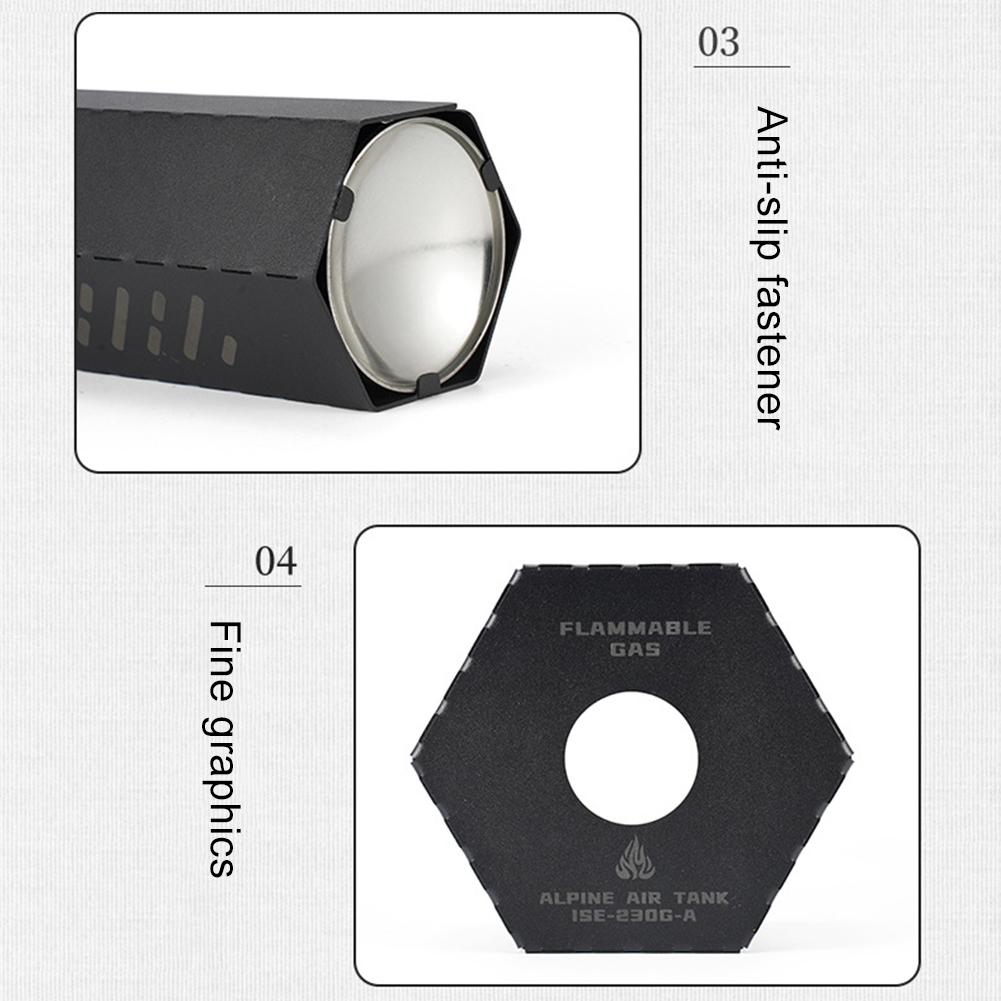 Camping Gas Can Case Anti-Fall Gas Canister Protective Cover Metal Fuel Cylinder Storage Case for Outdoor Camping