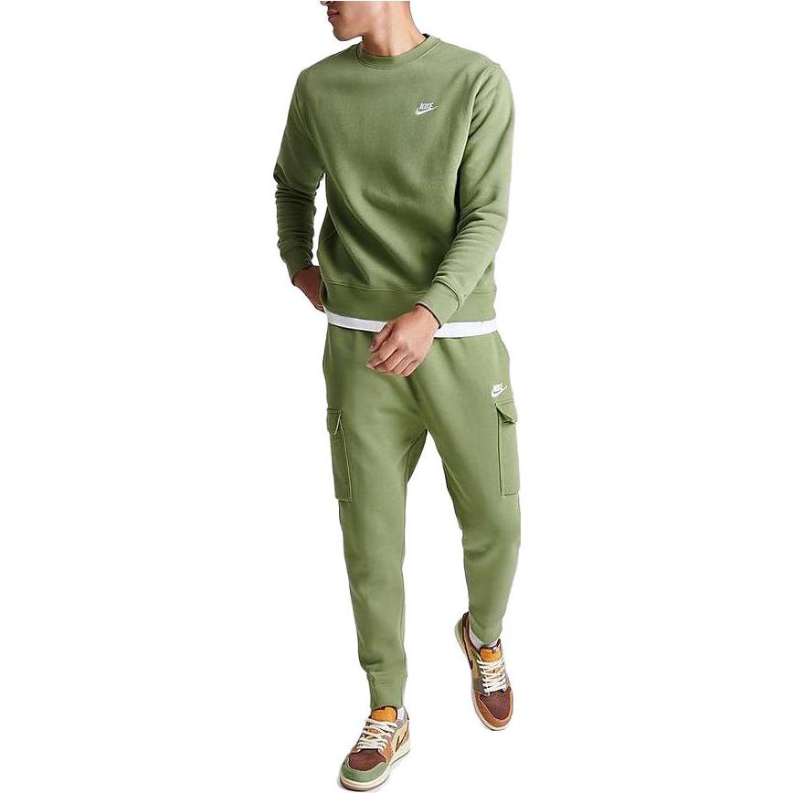 Nike Solid Color Crew Neck Pullover Logo Print Sweatshirt Unisex sweatshirt Green BV2662-334