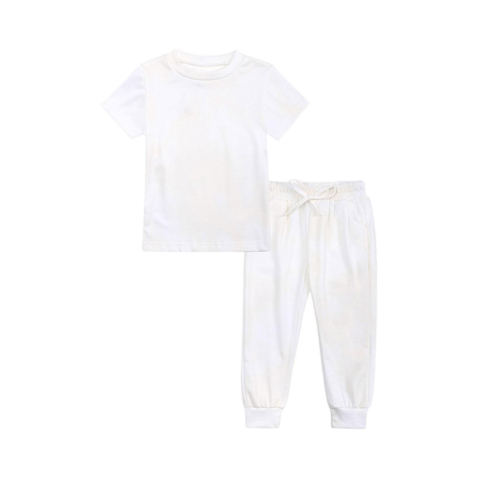 

Детский комплект тай-дай - Комплект из 2 предметов с коротким рукавом и брюками 130 белый