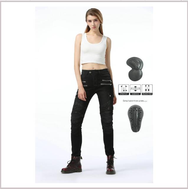 LOONG+BIKER Motorsykkelkjørebukser Jeans For Kvinner+ Offroad Motorsykkelbukser Anti-Fall Bukser