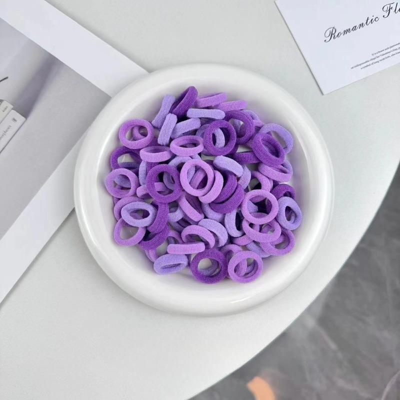 10 pezzi elastici per capelli colorati in nylon di base per ragazze, elastici per capelli con coda di cavallo, accessori per capelli alla moda per bambini