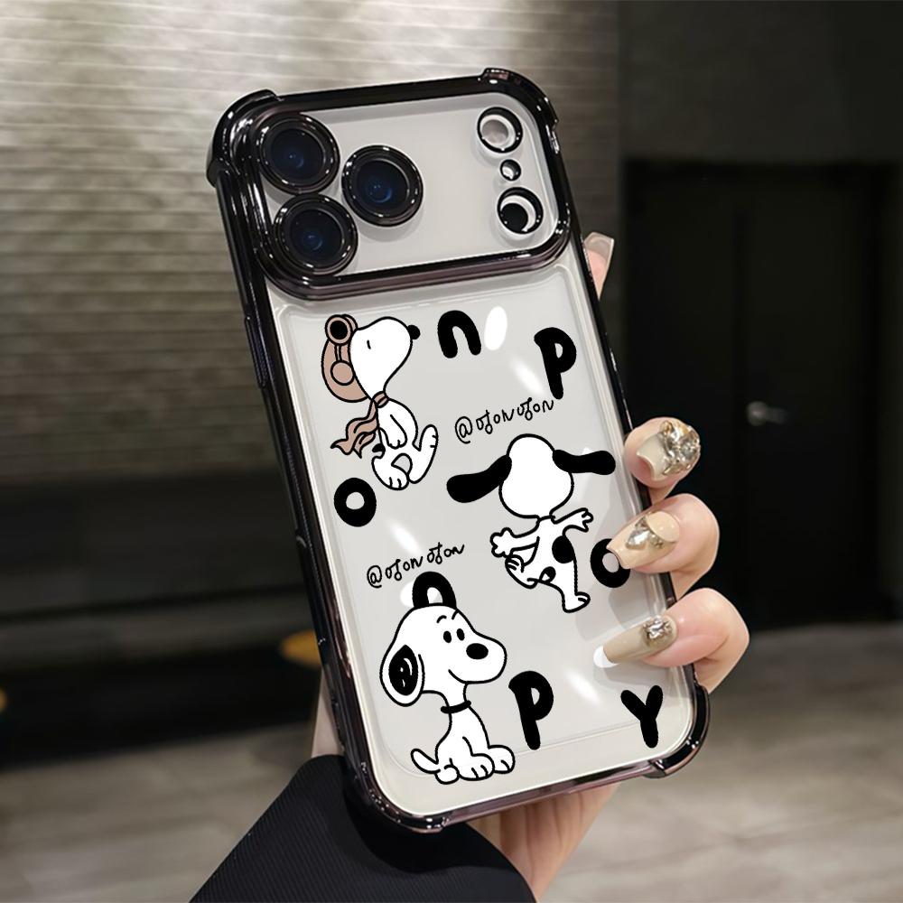 Cute S-Snoopys Dog Line Phone Case for Samsung Galaxy S26 S25 S24 S23 S22 S21 S20 FE Ultra Plus 5G Anti-drop Transparent Cover Galaxy S25