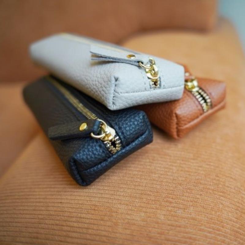 Soft Leather Glasses Bag Portable Makeup Storage Bag Purses Stationery Bag Travel Zipper Cosmetic Pouch Sun Glasses Case