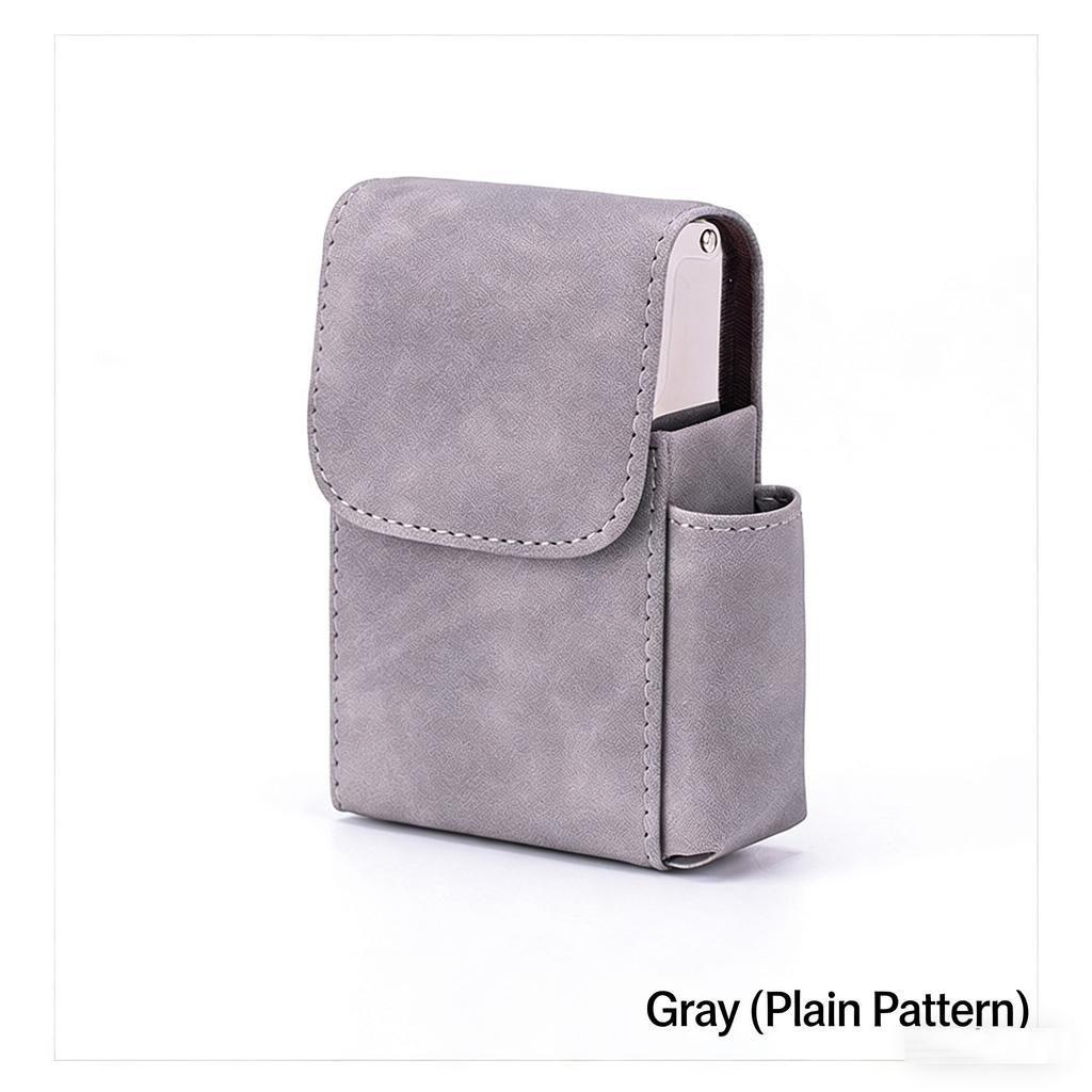 Portable PU Leather Cigarette Case Cover Gas Lighter Holder Box Waist Pocket Pack Belt Bag Smoking Accessories Gadgets for Men
