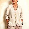 Women's Color Corduroy Button Front Cardigan Jacket, Loose Fit Casual Outerwear