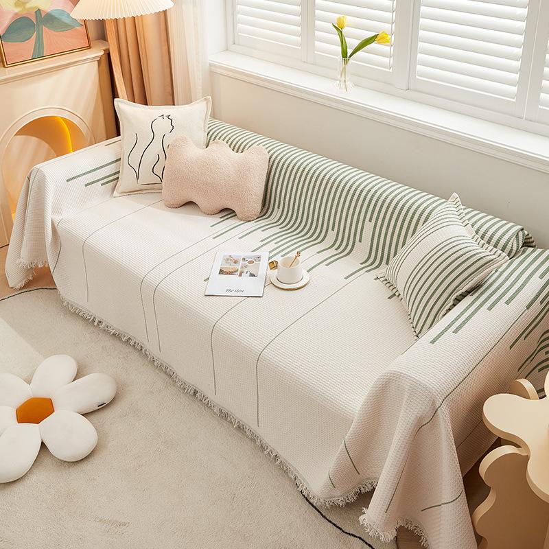 Modern Sofa Cover Throw Fringes Universal Couch Slipcover Sectional Furniture Protector Geometrical Sofa Towel for Pets Dogs