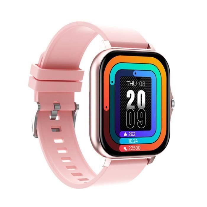 SMARTWATCH Smartwatch Y13 Anruf Uhr für Männer und Frauen Herzfrequenz Fitness, rosa Silikonarmband