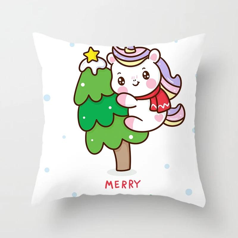 Christmas Elk Home Pillowcase Christmas Printed Bed Home Decor Cushion Cover Christmas Decorative Pillowcase