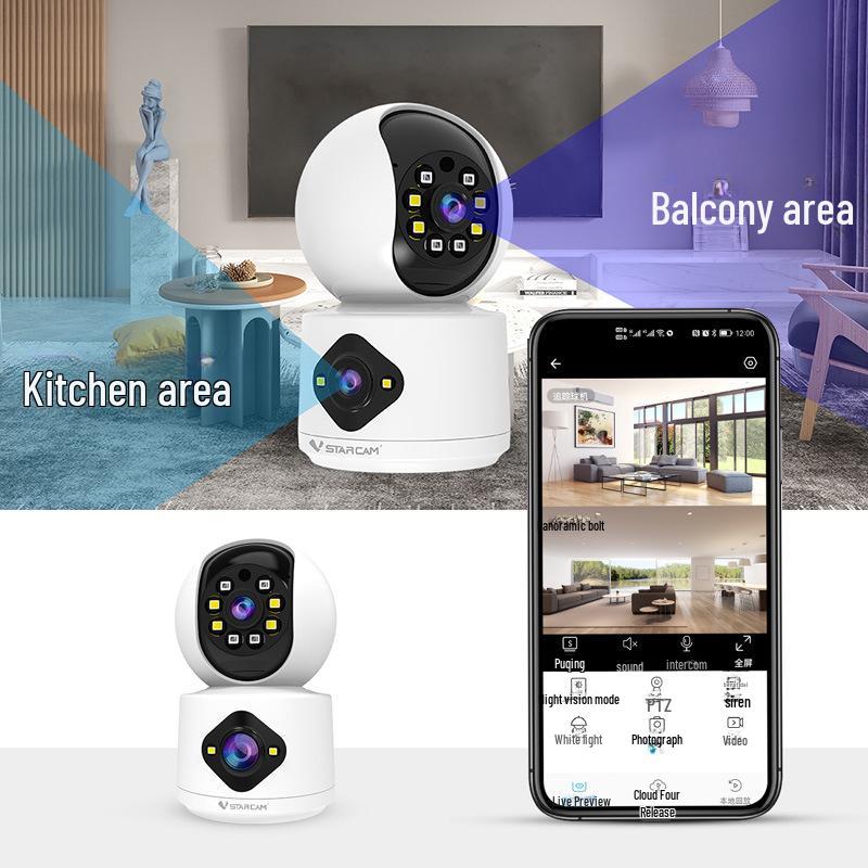 360° Wireless Home Security Camera with HD Night Vision and Mobile Remote Monitoring