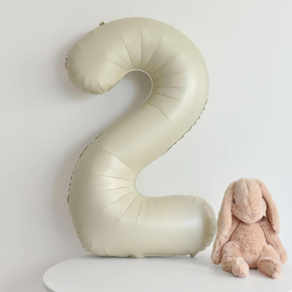 40-Inch Caramel Cream Number Balloons - Aluminum Foil Birthday Party Decoration for Kids and Adults