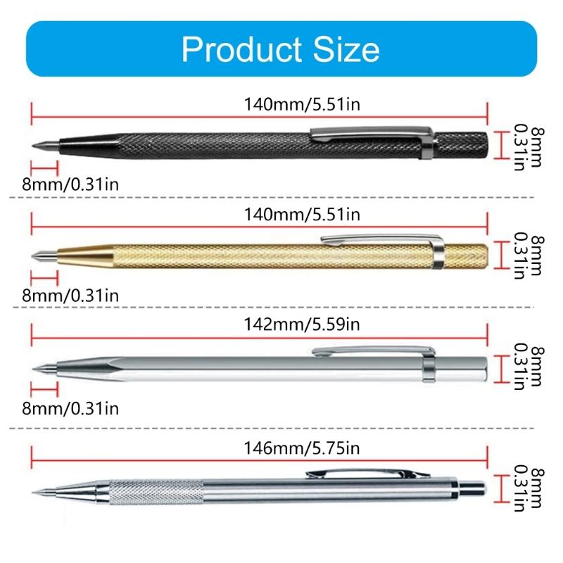 652F Sturdy Chrome Plated Scoring Pens with Steel Tips for Professional Metal Tile and Glass Projects