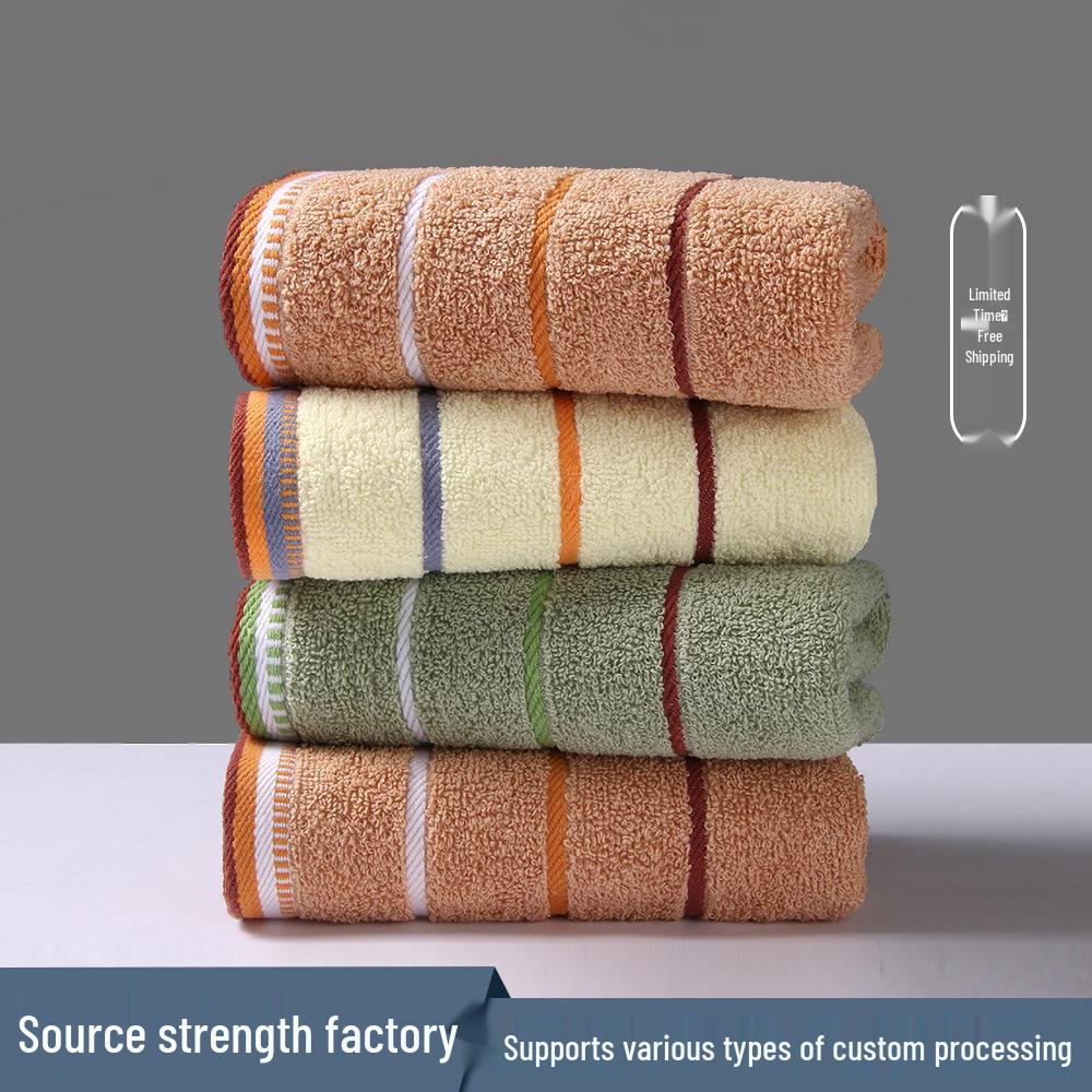 Pure Cotton Soft Absorbent Towel with Embroidered Design - Perfect for Gifts and Household Use