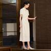 Xiangying New Chinese Style Satin Modified Cheongsam Dress
