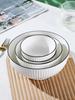 Yamada Nordic Style Ceramic Bowl - Simple Shell Pattern, Large Capacity for Rice, Noodles, or Soup.