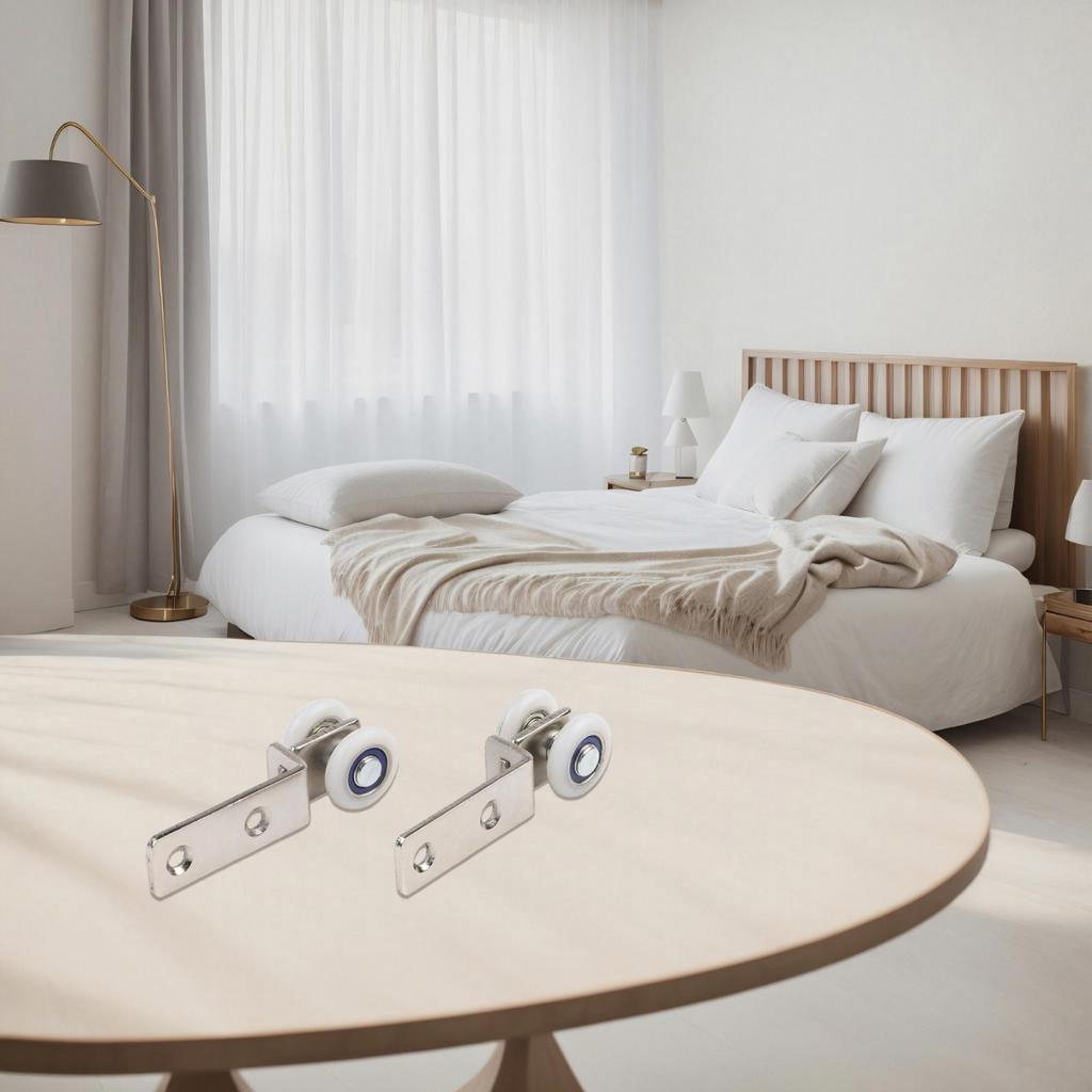 Effortless Sliding Door Hardware with Metal Bearings and Plastic Wheels