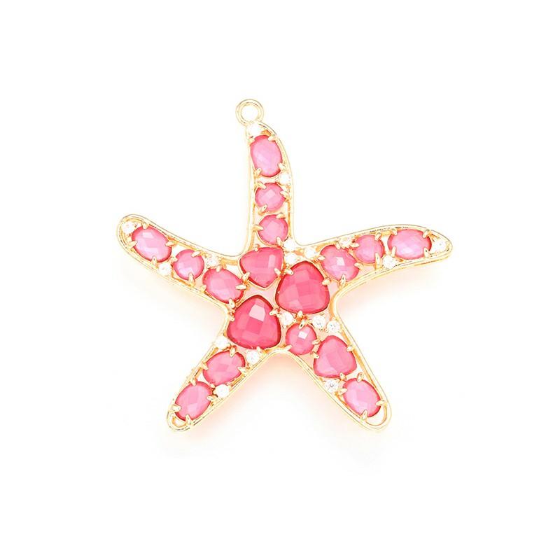 ZHUKOU 52x54mm pandantiv fashion Stea de mare din Cristal pentru femei Accesorii Handmade pentru Realizarea Colierelor Cercei model:VD417
