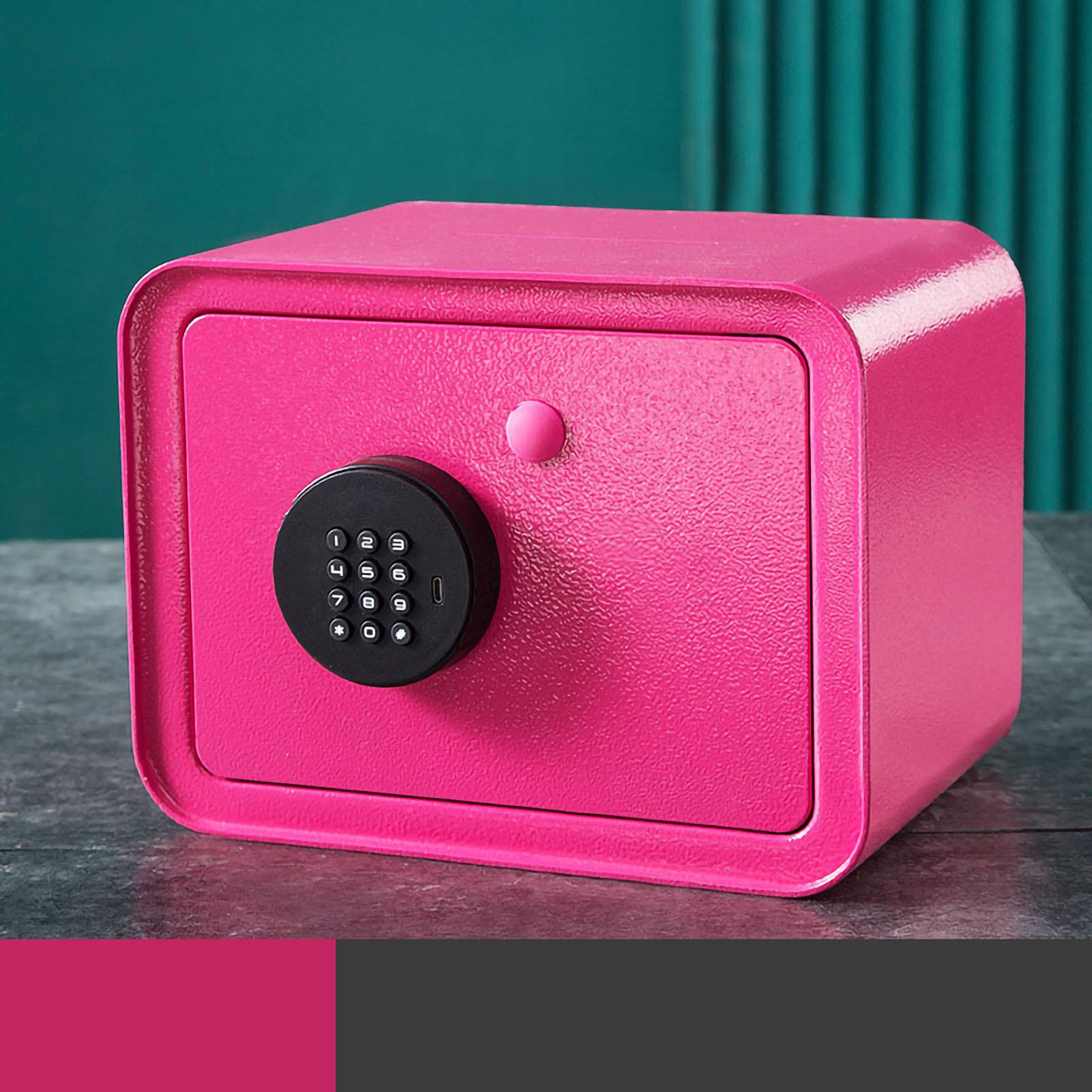 

Mini Safe Box Pry Proof Digital Electronic Metal Top Opening Kids Money Box for Banknotes Coins Red красный