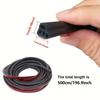 Car Door Seal Strip, Double Layer Thickened L-Shaped & T-Shaped Rubber, Soundproof Dustproof for Sedan SUV Truck