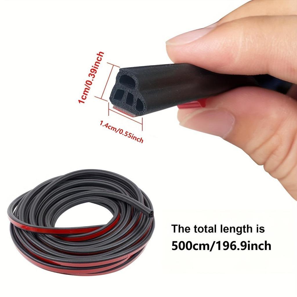Car Door Seal Strip, Double Layer Thickened L-Shaped & T-Shaped Rubber, Soundproof Dustproof for Sedan SUV Truck