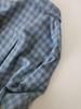 Women's Blue-Gray Plaid Brushed Shirt Jacket - Casual, Versatile Autumn/Winter Layer with High-End Feel