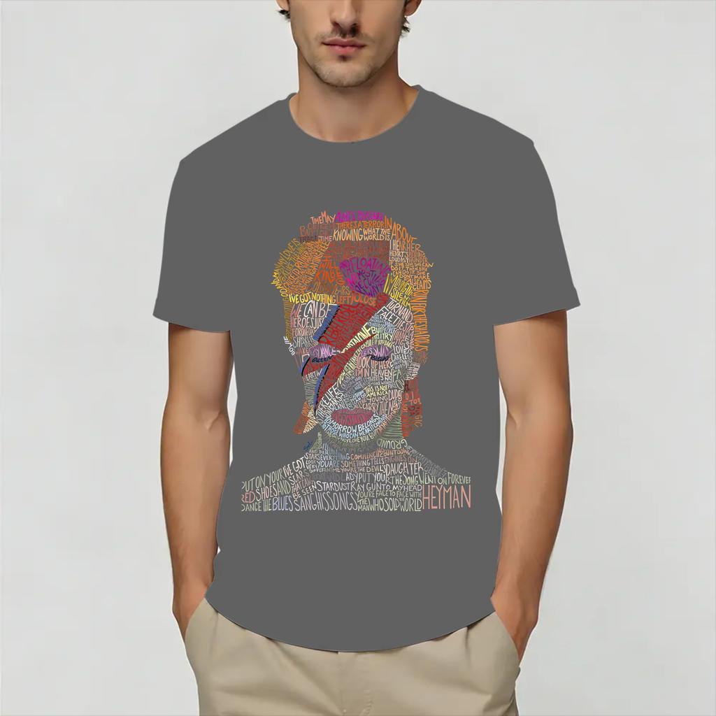 David Bowies Tshirt Summer Leisure Tshirts Unisexs Cotton Oneck Plus Size Clothing Short Sleeve Y2k Fun Tops