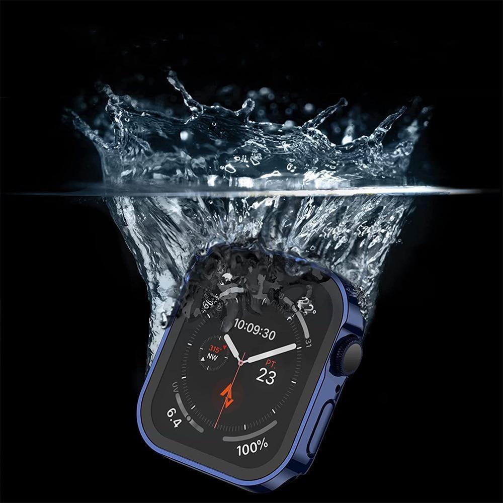 Waterproof Case for Watch 7 8 45mm 41mm 44mm 40mm Screen Protector Cover Straight Edge Bumper iWatch 4 5 SE 6 Accessories