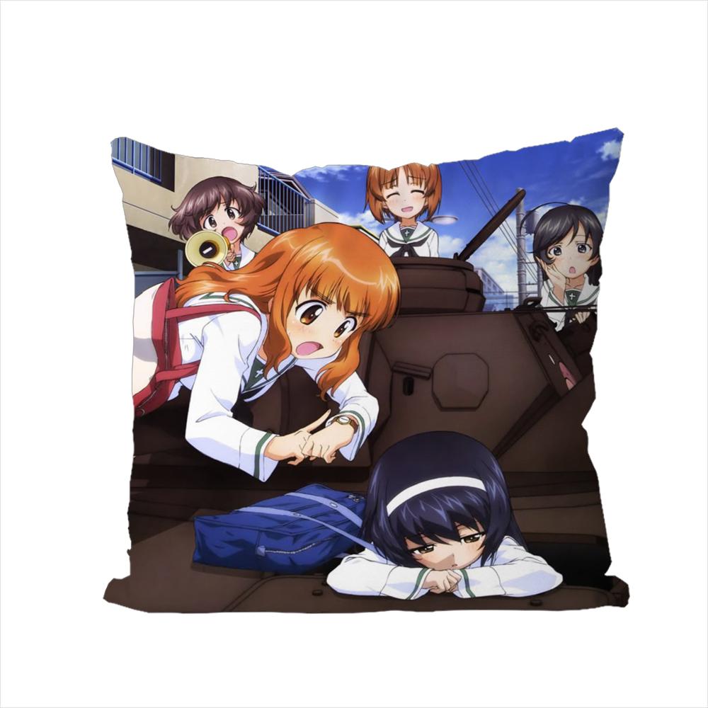 GGIRLS Und PANZER Pillow Case For Car Sofa Decorative Home Doublesided Print Plush Square Throw Pillow Cushion Cover