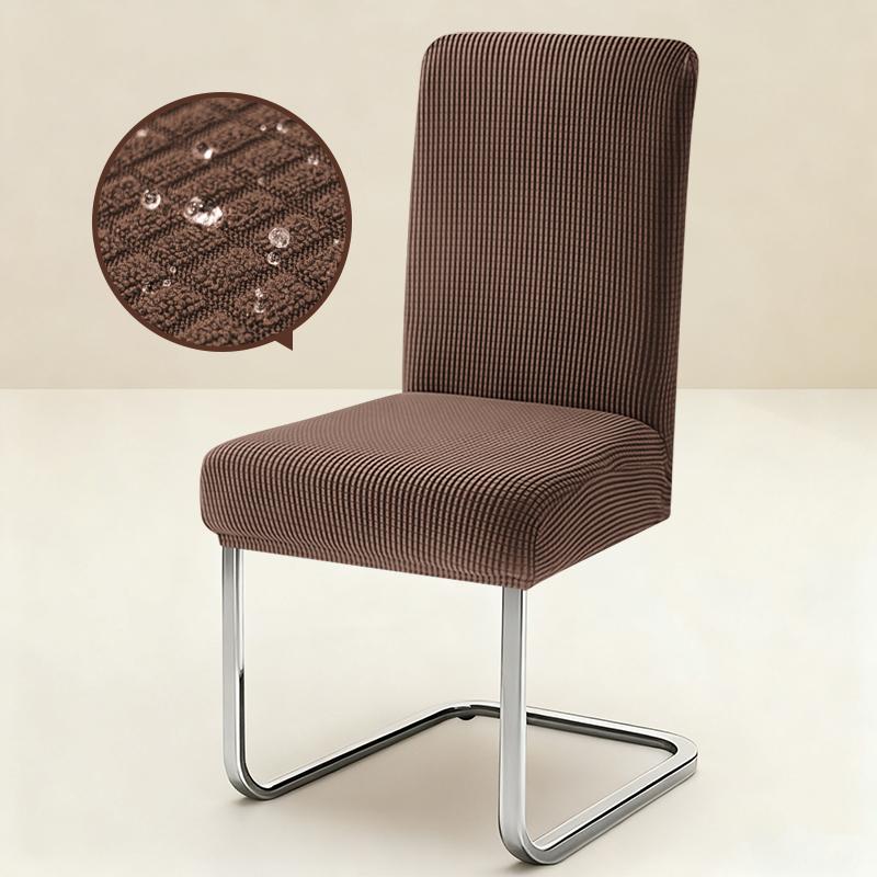 1PC Stretch Dining Chair Covers High Back Waterproof Textured Jacquard Fabric Parsons Chair Slipcover Thick Chair Protector