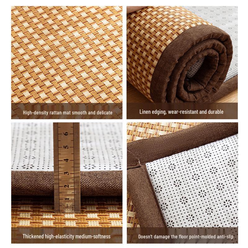 Thickened Cooling Rattan Sleeping Pad - Soft Summer Mattress for Dorms & Floors