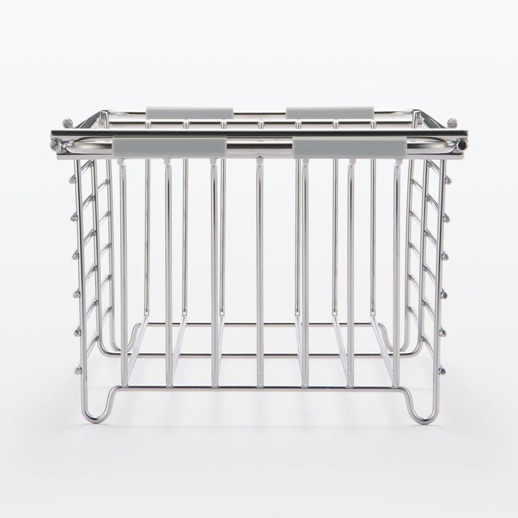 MUJI Stainless Steel Sink Sliding Wide x 17cm Deep x 13cm MCC62A2S Basket, Type, Silver, Approx. 40.5cm High,