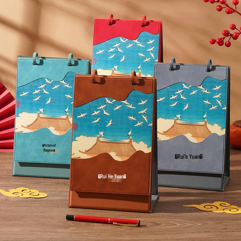 Xianci Year of the Horse 2026 Leather Desk Calendar – Creative Business Diary and Desktop Ornament