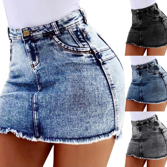 Office Party Summer Fashion Women Stretch Slim Bodycon Mini Jeans Denim Skirt