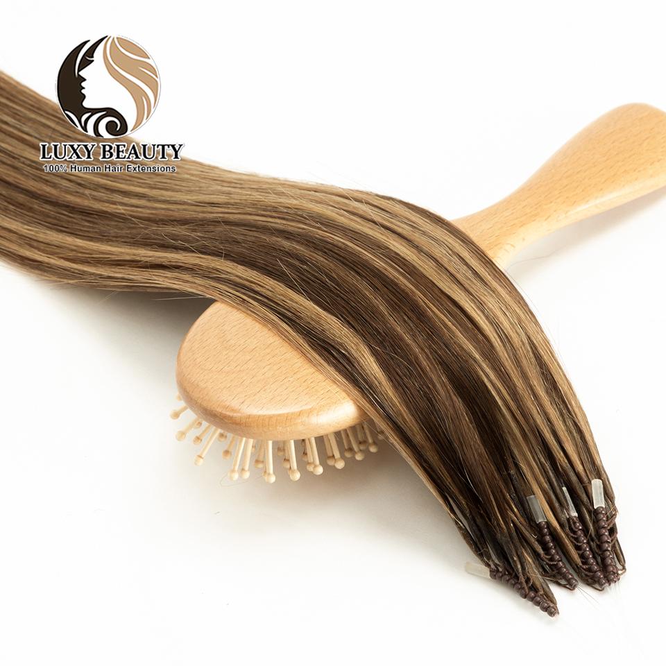 Extensiones de Cabello Humano de Micro-Cuentas 8D Anillo de Silicona Nano Extensiones de Cabello Invisibles Mini Cuentas de Silicona Negro Marrón Rubio Cabello Humano
