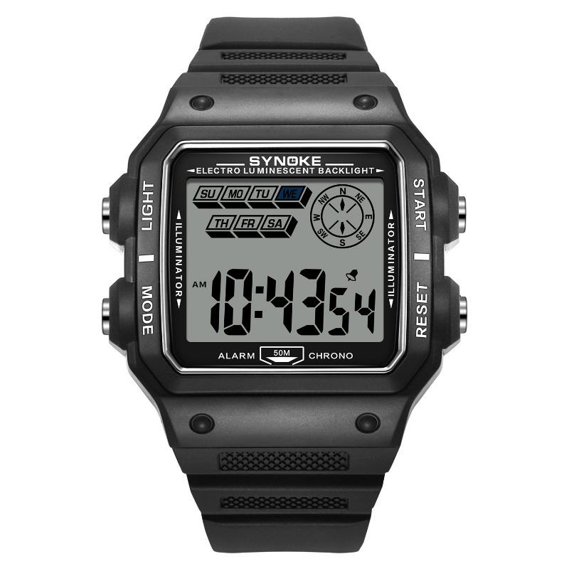 Top Brand New Shock Resistant Outdoor Sports Waterproof Men's Electronic Watch Retro Square Student Watch