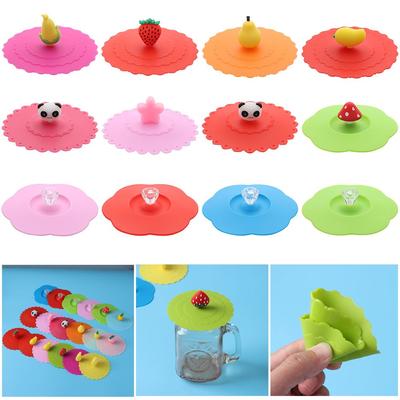 Seal Tea Coffee Lids Reusable Leakproof Dustproof Suction Cup Cover Silicone Cup Cover