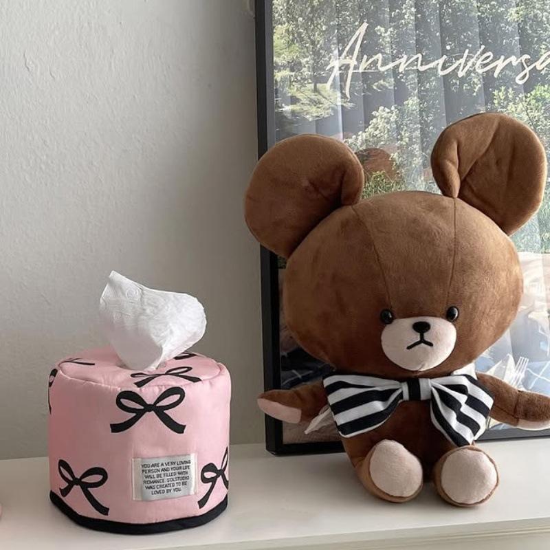 Bowknot Tissue Paper Storage Box Roll Paper Tissue Case Holder Car Napkin Tissue Box Living Room Table Decor Home Organizer