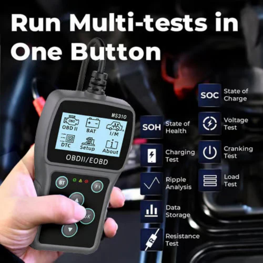 BT100 Car Battery Tester 12V Load Tester Lead Acid Flooded AGM GEL Digital Battery Analyzer 100 To 2000CCA Diagnostic Tools