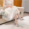 French Crystal Diamond Wedding Shoes Female Lead Wedding Dress Show Two Wear Bridal Shoes Girl Princess Banquet Versatile Stilettos