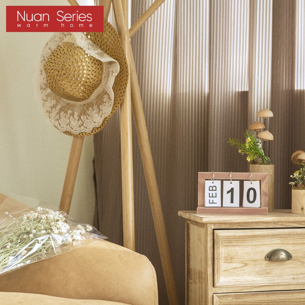 1PC Nuan Series Fabric Upgrade Solid Color Stripe White Tulle Curtain Warm Sheer for Bedroom Living Home Window Decoration