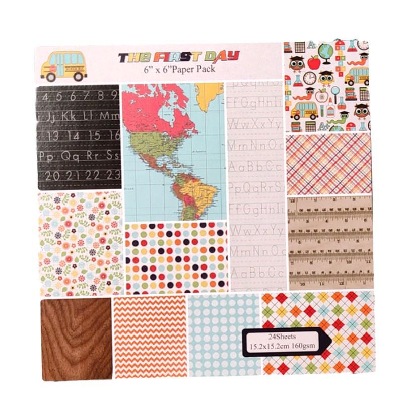 24 Листа Бумажные Наборы для Творчества с Картами Вырубные Штампы Художественный Фон Оригами Скрапбукинг Изготовление Открыток