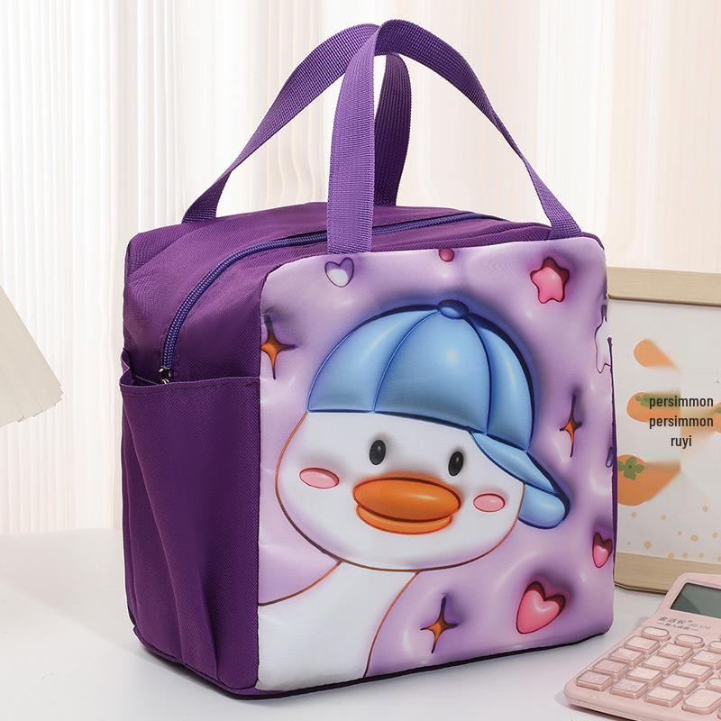 Cationic Waterproof Double-Pocket Insulated Lunch Bag with Aluminum Foil