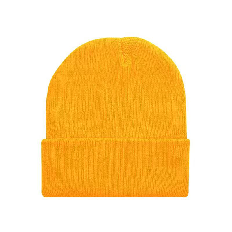 Fluorescent Knit Wool Hat: Versatile, Trendy, Solid Color for Men & Women, Perfect for Autumn & Winter. Warm Pull-On Candy Color Cold-Weather Hat.