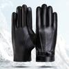 YHI Leather Gloves Men's Winter Velvet Thickened Warm Waterproof and Non-slip Winter Riding Motorcycle Gloves