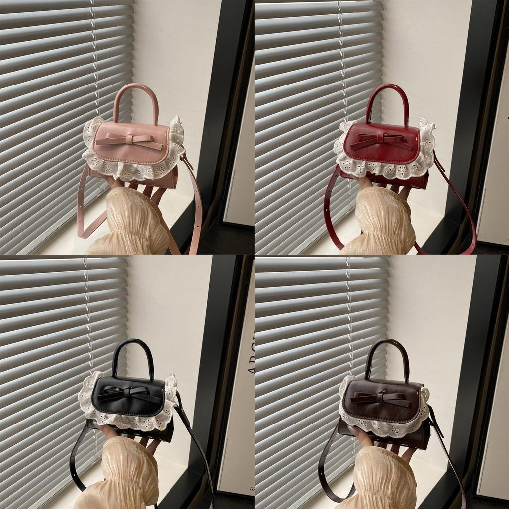Style Lace Handbag For Women With Pu Material Small Square Bag For Casual Daily Use