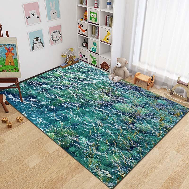 15 Sizes 3D Sea Floor Mat Rug Beach Waves Runner Carpet Kitchen Washable Non-slip Living Room Carpet Marine Bath Mat Absorbent